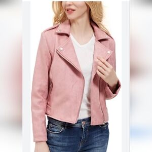 Versona Light Pink Leather Jacket
